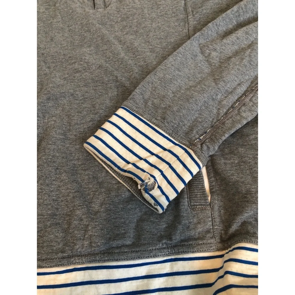 lululemon athletica Charcoal Gray Hoodie with Navy & White Stripes